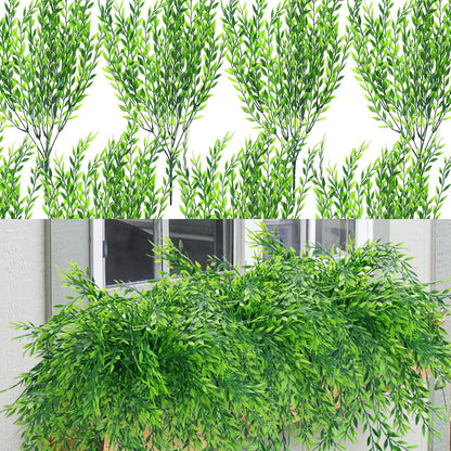 ‌8 Pack Fake Hanging Plants Weeping Willlow Vines UV Resistant Artificial Ivy Greenery Stems for Indoor Outdoor Home Porch Garden Decor