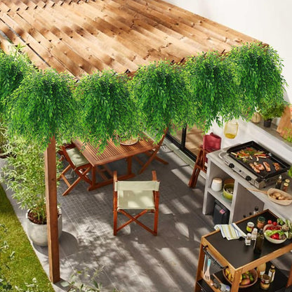 ‌8 Pack Fake Hanging Plants Weeping Willlow Vines UV Resistant Artificial Ivy Greenery Stems for Indoor Outdoor Home Porch Garden Decor
