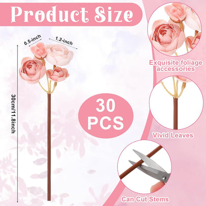 5 Bouquets Cream Ranunculus Artificial Flowers | 30 Pcs Silk Mini Faux Ranunculus Bouquet for Wedding, Bridal Shower, Centerpieces, and DIY Decorations