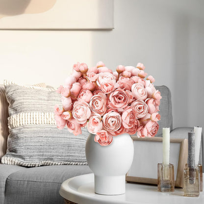 5 Bouquets Cream Ranunculus Artificial Flowers | 30 Pcs Silk Mini Faux Ranunculus Bouquet for Wedding, Bridal Shower, Centerpieces, and DIY Decorations