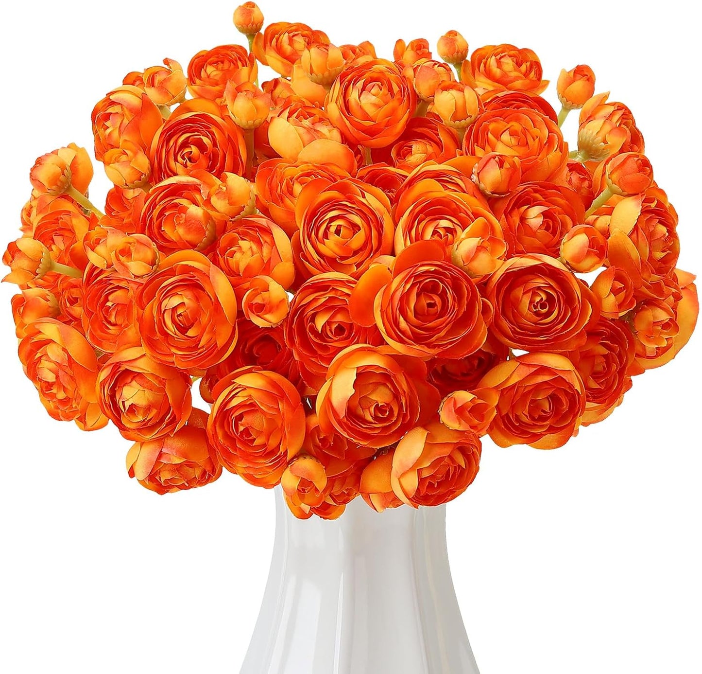 5 Bouquets Cream Ranunculus Artificial Flowers | 30 Pcs Silk Mini Faux Ranunculus Bouquet for Wedding, Bridal Shower, Centerpieces, and DIY Decorations