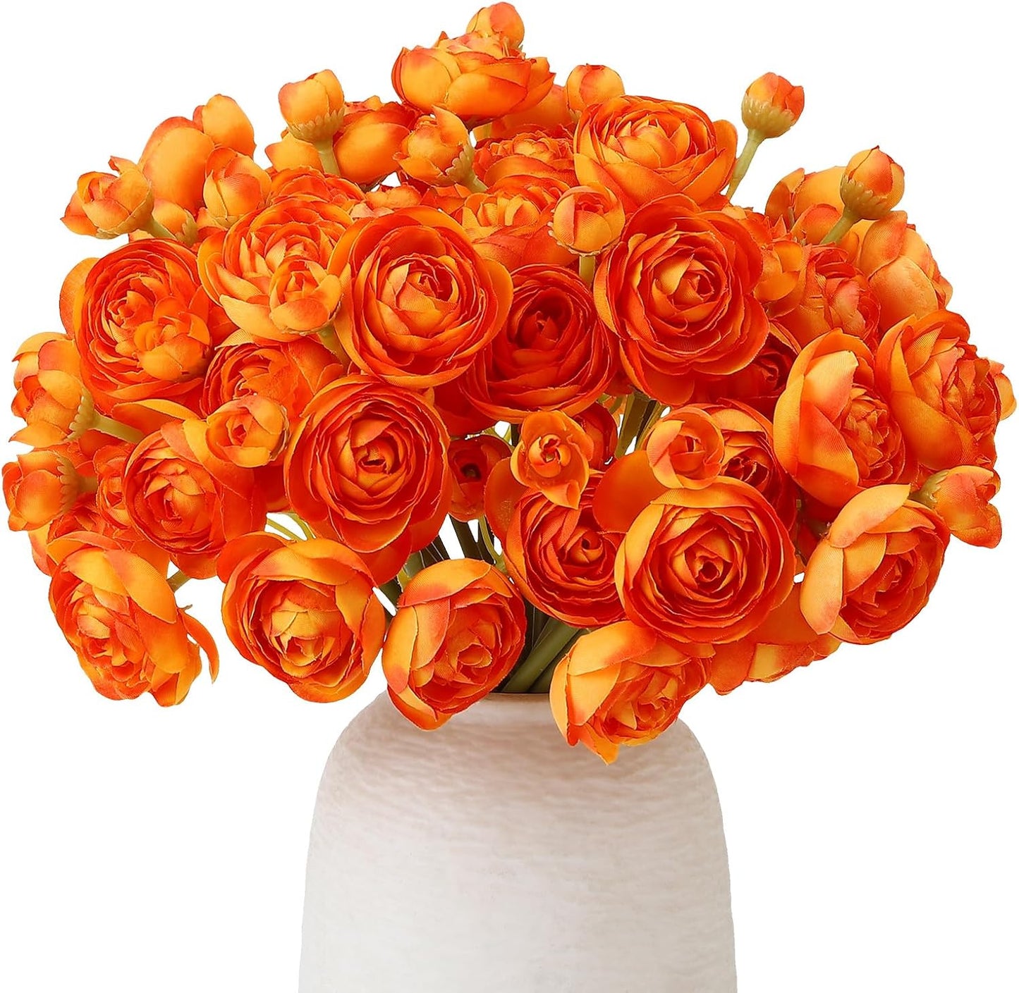 5 Bouquets Cream Ranunculus Artificial Flowers | 30 Pcs Silk Mini Faux Ranunculus Bouquet for Wedding, Bridal Shower, Centerpieces, and DIY Decorations