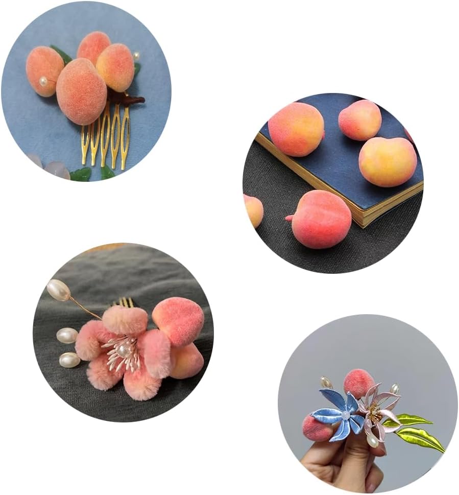 30Pcs Artificial Peach Fake Peach Mini Fruit Small Peach Simulation Lifelike for Home Cabinet Table Party Kitchen Decoration Photography Prop