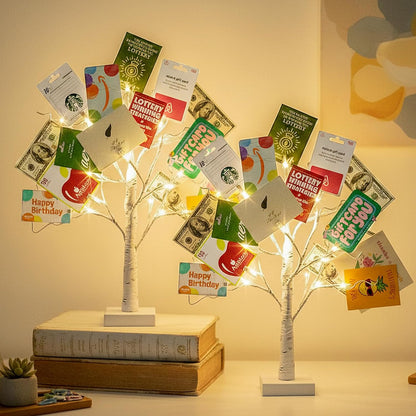 Home Decorations Light Up White Birch Tree Indoor Christmas Decor, 4 Pack Battery Operated/USB Lighted Tabletop Money Tree Lamp Led Lights Xmas Wedding Centerpiece Table Room (2 Ft)