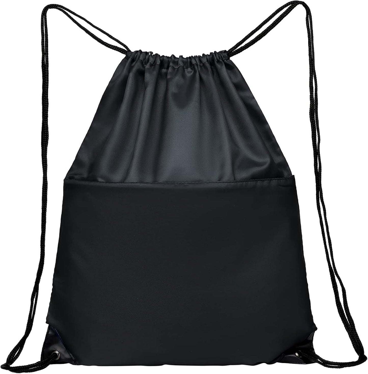 Drawstring Backpack Sports Water Resistant String Bag Sport Gym Sackpack for Women Men Large with Zipper, Yellow