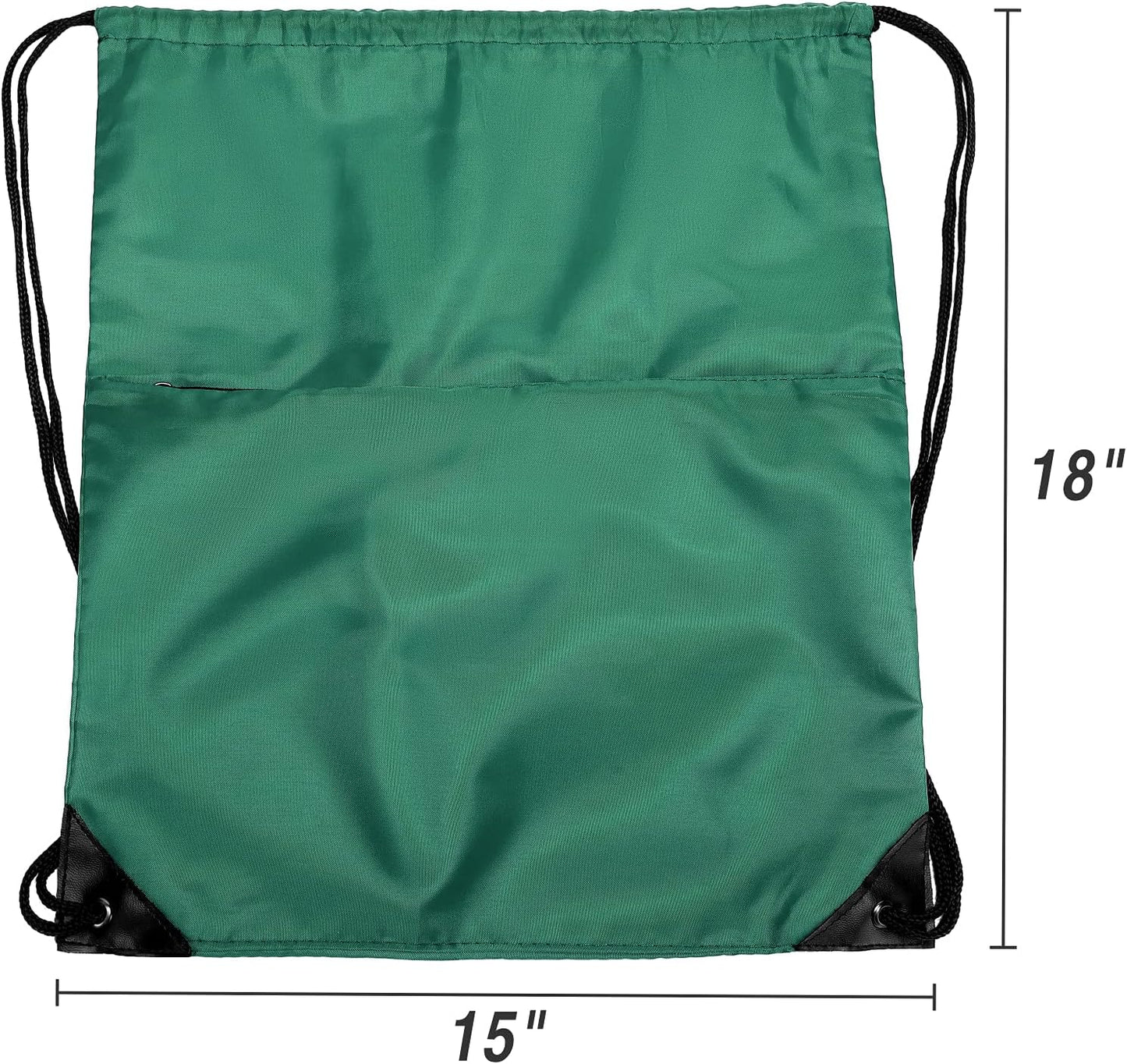 Drawstring Backpack Sports Water Resistant String Bag Sport Gym Sackpack for Women Men Large with Zipper, Yellow