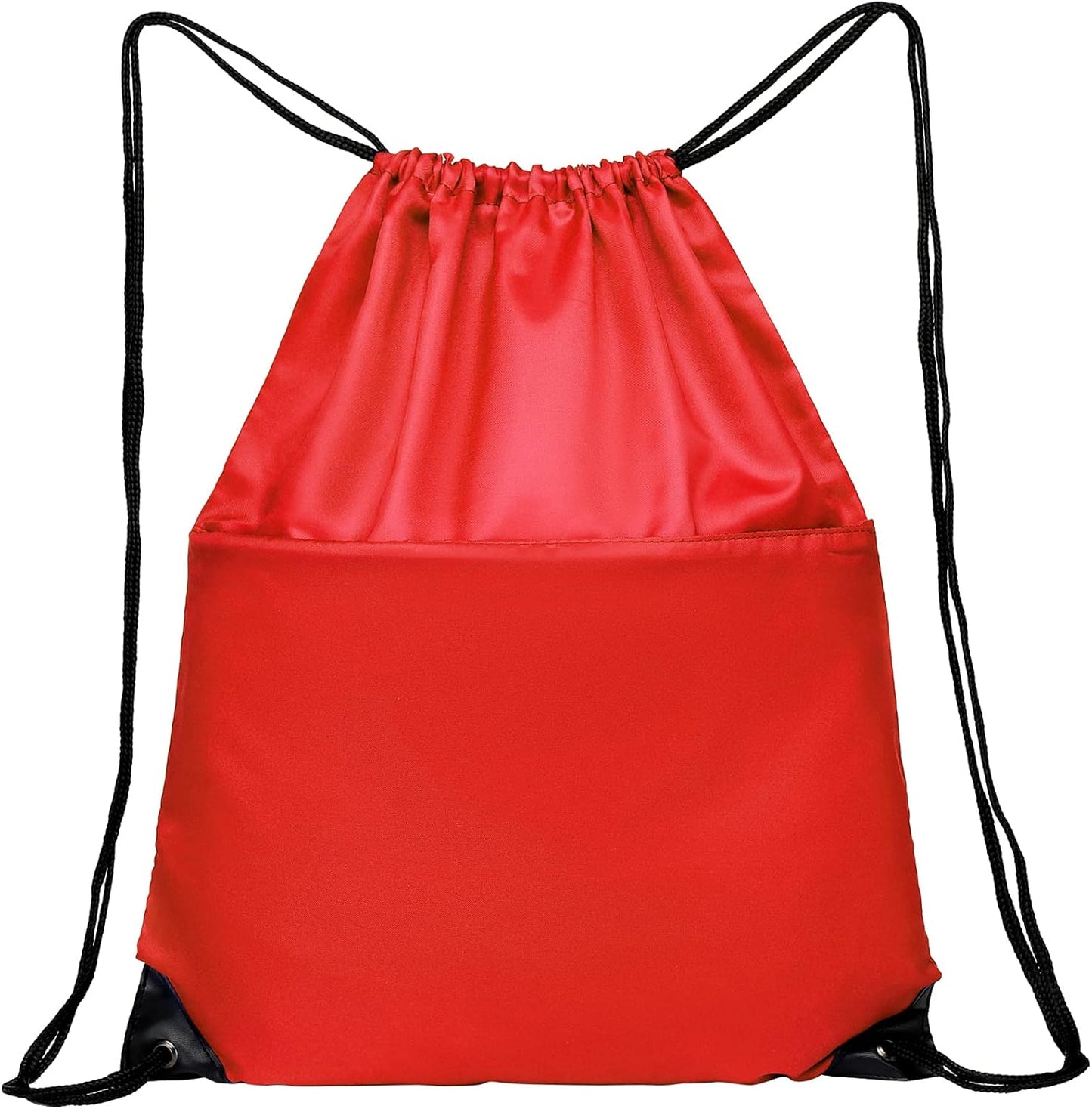 Drawstring Backpack Sports Water Resistant String Bag Sport Gym Sackpack for Women Men Large with Zipper, Yellow
