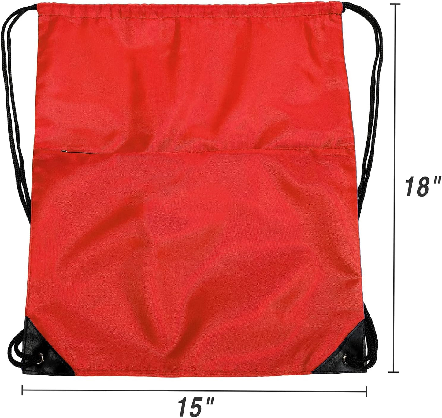 Drawstring Backpack Sports Water Resistant String Bag Sport Gym Sackpack for Women Men Large with Zipper, Yellow