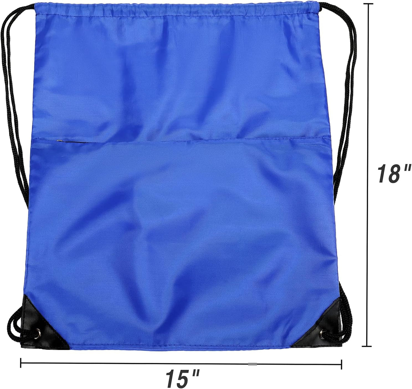 Drawstring Backpack Sports Water Resistant String Bag Sport Gym Sackpack for Women Men Large with Zipper, Yellow