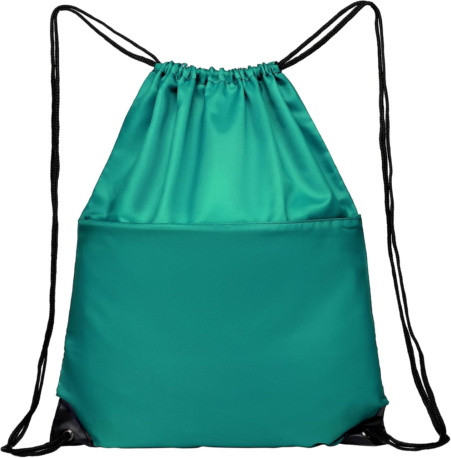 Drawstring Backpack Sports Water Resistant String Bag Sport Gym Sackpack for Women Men Large with Zipper, Yellow