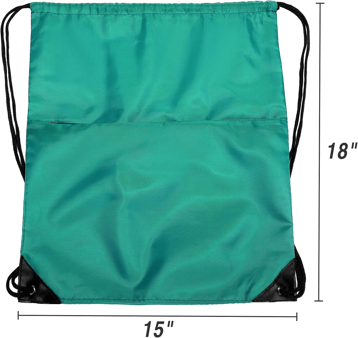 Drawstring Backpack Sports Water Resistant String Bag Sport Gym Sackpack for Women Men Large with Zipper, Yellow