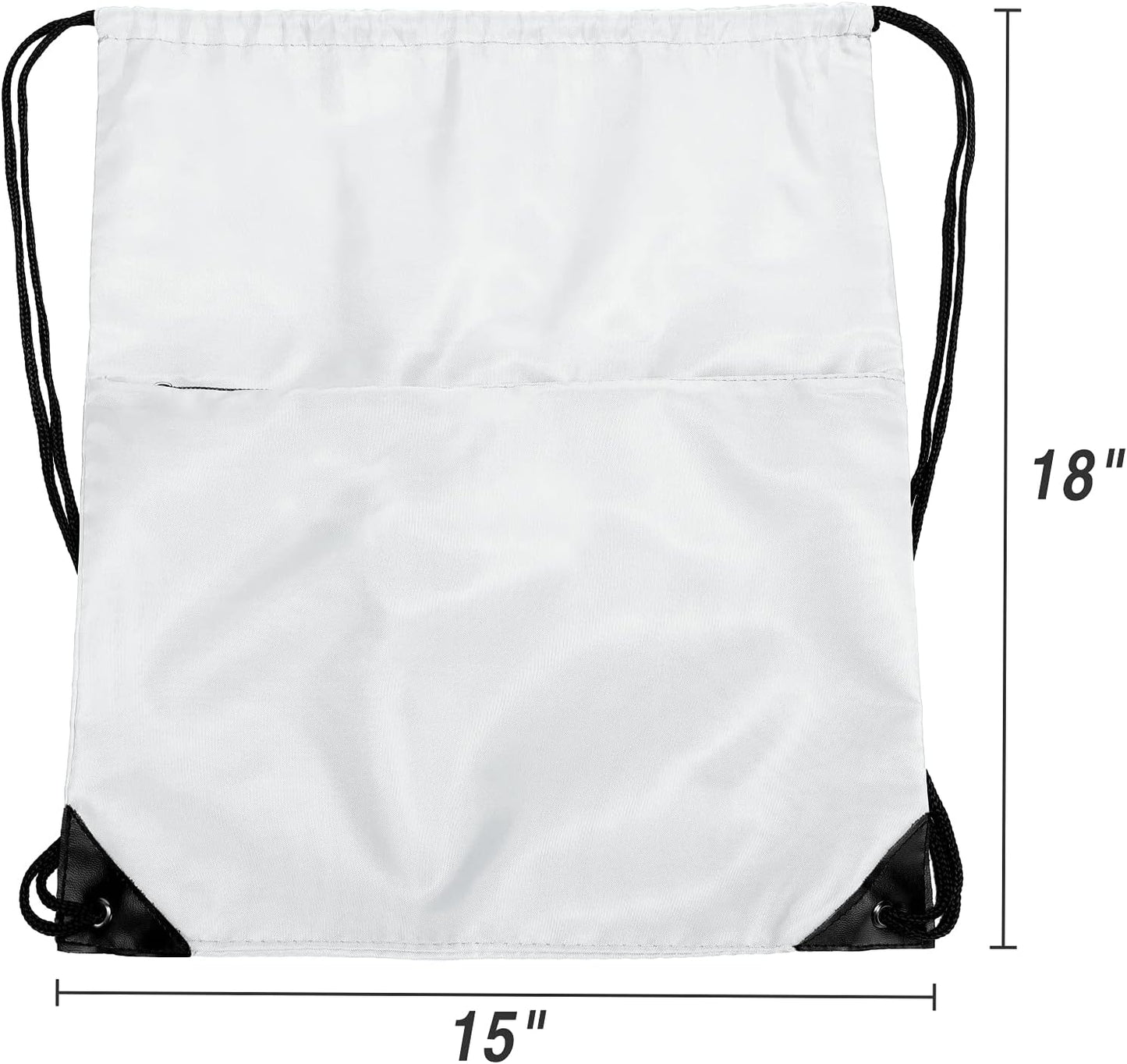 Drawstring Backpack Sports Water Resistant String Bag Sport Gym Sackpack for Women Men Large with Zipper, Yellow