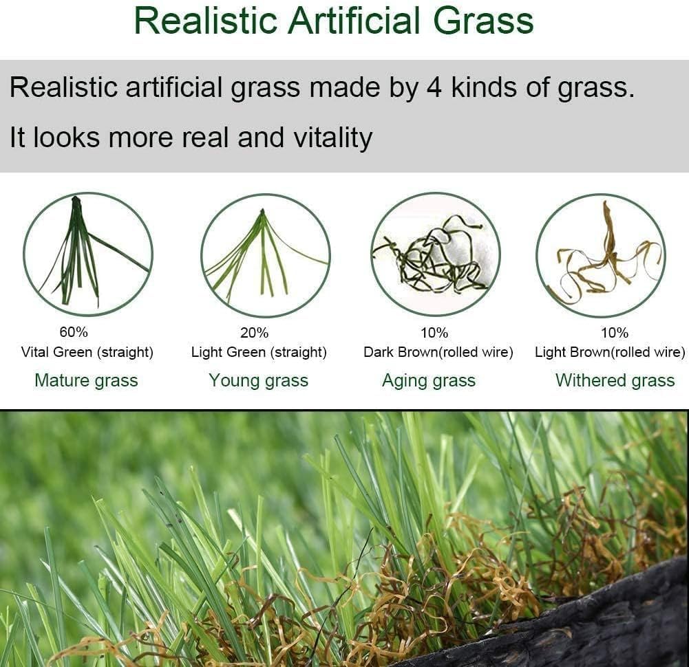 Customized Sizes Artificial Grass Turf 3FTX10FT(30 Square FT) - Indoor Outdoor Garden Lawn Landscape Balcony Synthetic Turf Mat - Thick Fake Grass Pet Pad