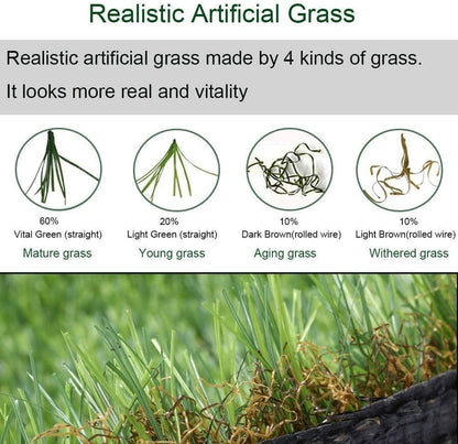 Customized Sizes Artificial Grass Turf 3FTX10FT(30 Square FT) - Indoor Outdoor Garden Lawn Landscape Balcony Synthetic Turf Mat - Thick Fake Grass Pet Pad