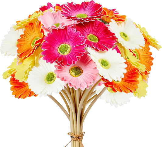 20 Pcs Tulips Artificial Flowers 14" PU Real Touch Fake Tulips for Spring Easter Decor Home Living Room Wedding Centerpiece Bouquet Mother's Gift Day Decotationgs (Colorful)