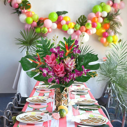 15PCS Tropical Flowers Artificial, Summer Bouquet Set, Hawaiian Flowers