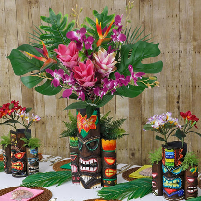 15PCS Tropical Flowers Artificial, Summer Bouquet Set, Hawaiian Flowers