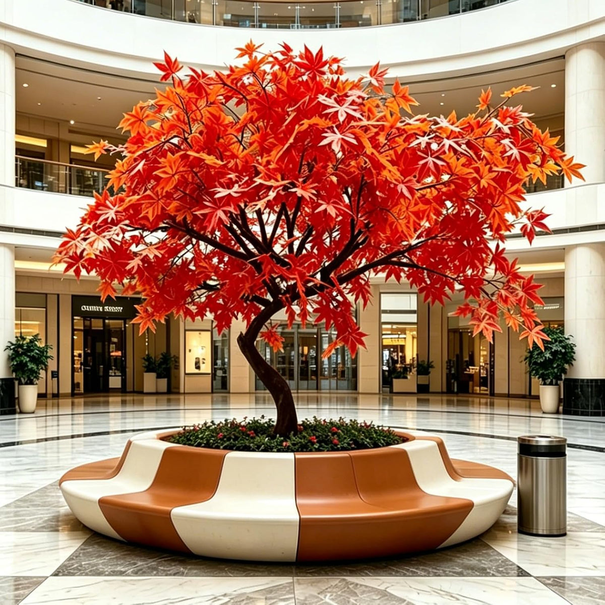 Large Japanese Red Maple Faux Tree - Artificial Tree High Fake Silk Plant for Indoor/Outdoor Scenery Upgrade Landscape (5FT)