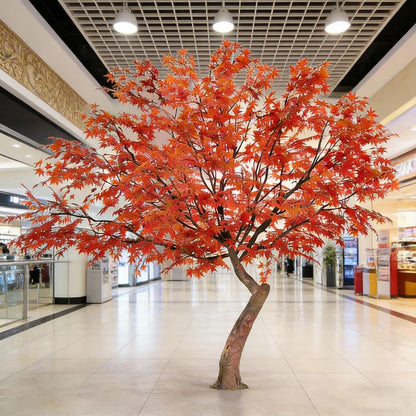 Large Japanese Red Maple Faux Tree - Artificial Tree High Fake Silk Plant for Indoor/Outdoor Scenery Upgrade Landscape (5FT)