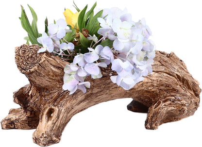 Succulent Planters, Artificial Driftwood Planter, Vintage Stump Log Container Pot