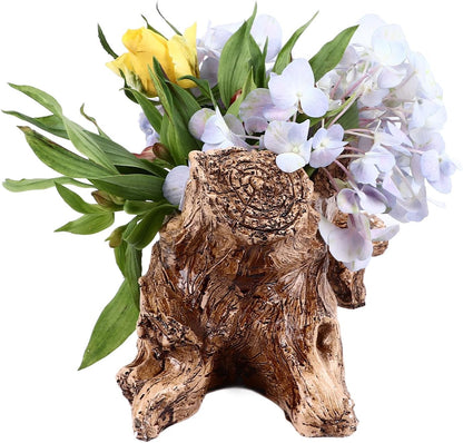 Succulent Planters, Artificial Driftwood Planter, Vintage Stump Log Container Pot
