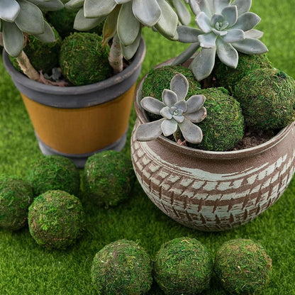 Moss Balls Decorative Faux Green Dried Artificial Moss Balls for Centerpiece Bowls for Home Garden Wedding Party Decor (2"-Set of 12)