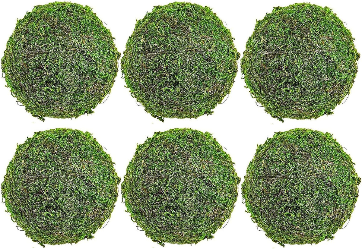Moss Balls Decorative Faux Green Dried Artificial Moss Balls for Centerpiece Bowls for Home Garden Wedding Party Decor (2"-Set of 12)