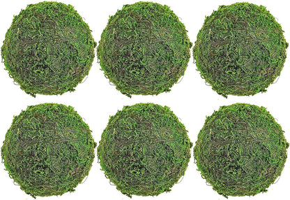 Moss Balls Decorative Faux Green Dried Artificial Moss Balls for Centerpiece Bowls for Home Garden Wedding Party Decor (2"-Set of 12)