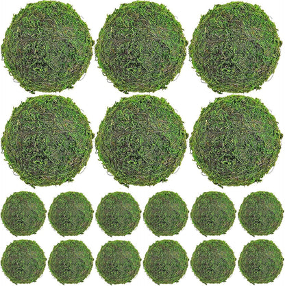 Moss Balls Decorative Faux Green Dried Artificial Moss Balls for Centerpiece Bowls for Home Garden Wedding Party Decor (2"-Set of 12)