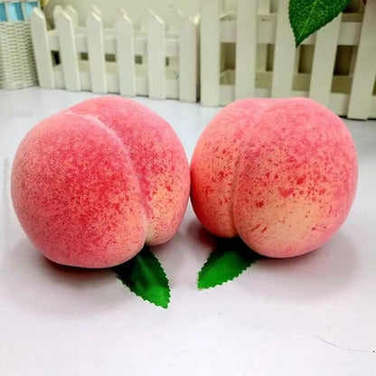4Pcs Large Artificial Peaches Fake Fruit Simulation Pink Lifelik Fake Peach Model Home House Kitchen Party Decoration Desk Ornament Photography Prop