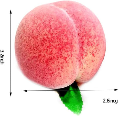 4Pcs Large Artificial Peaches Fake Fruit Simulation Pink Lifelik Fake Peach Model Home House Kitchen Party Decoration Desk Ornament Photography Prop