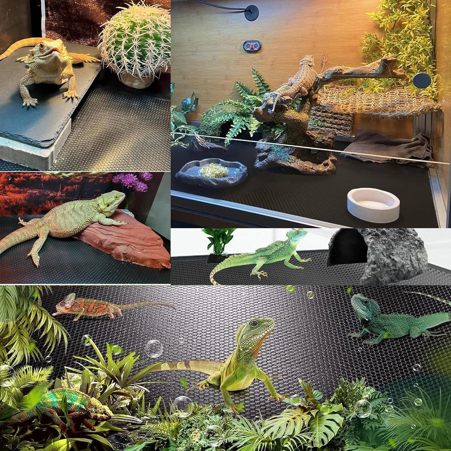 Bearded Dragon Tank Accessories, Non-Adhesive Reptile Carpet Bedding Substrate for Terrarium, Reptile Mat Terrarium Liner Tank Flooring for Leopard Gecko, Snake, Lizard and Tortoise, 18x40 in