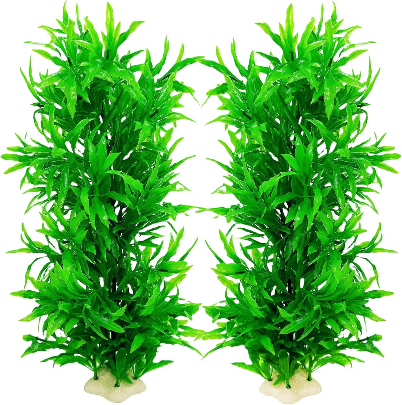 Large Aquarium Plants Artificial Water Seaweed 2 Pcs About 13 Inch for Fish Tank Decor Plastic Plant for Betta Shrimp Red Gladiolus