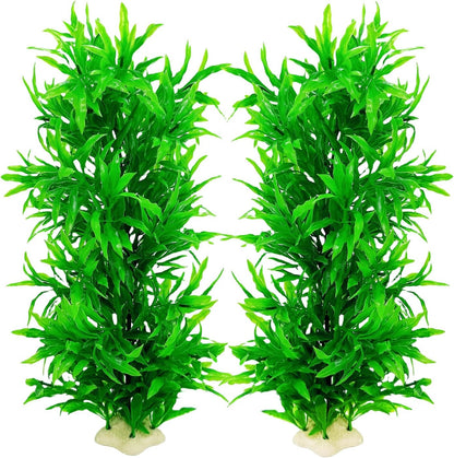 Large Aquarium Plants Artificial Water Seaweed 2 Pcs About 13 Inch for Fish Tank Decor Plastic Plant for Betta Shrimp Red Gladiolus