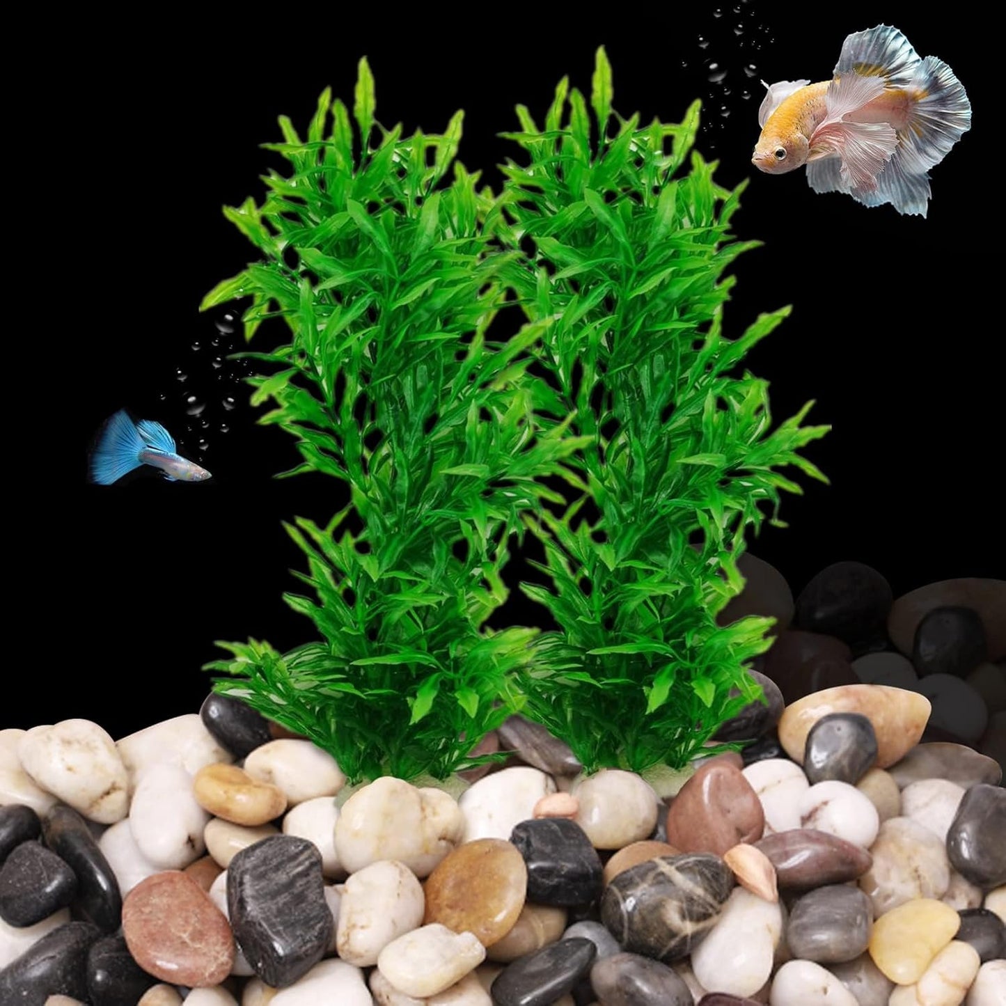 Large Aquarium Plants Artificial Water Seaweed 2 Pcs About 13 Inch for Fish Tank Decor Plastic Plant for Betta Shrimp Red Gladiolus