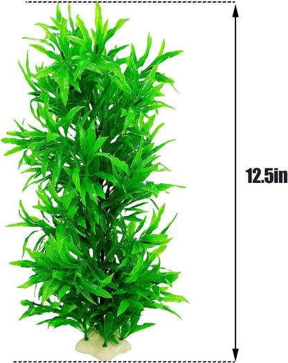 Large Aquarium Plants Artificial Water Seaweed 2 Pcs About 13 Inch for Fish Tank Decor Plastic Plant for Betta Shrimp Red Gladiolus