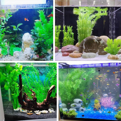 Large Aquarium Plants Artificial Water Seaweed 2 Pcs About 13 Inch for Fish Tank Decor Plastic Plant for Betta Shrimp Red Gladiolus