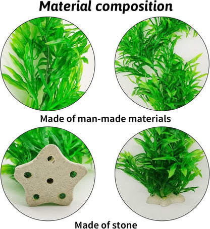 Large Aquarium Plants Artificial Water Seaweed 2 Pcs About 13 Inch for Fish Tank Decor Plastic Plant for Betta Shrimp Red Gladiolus