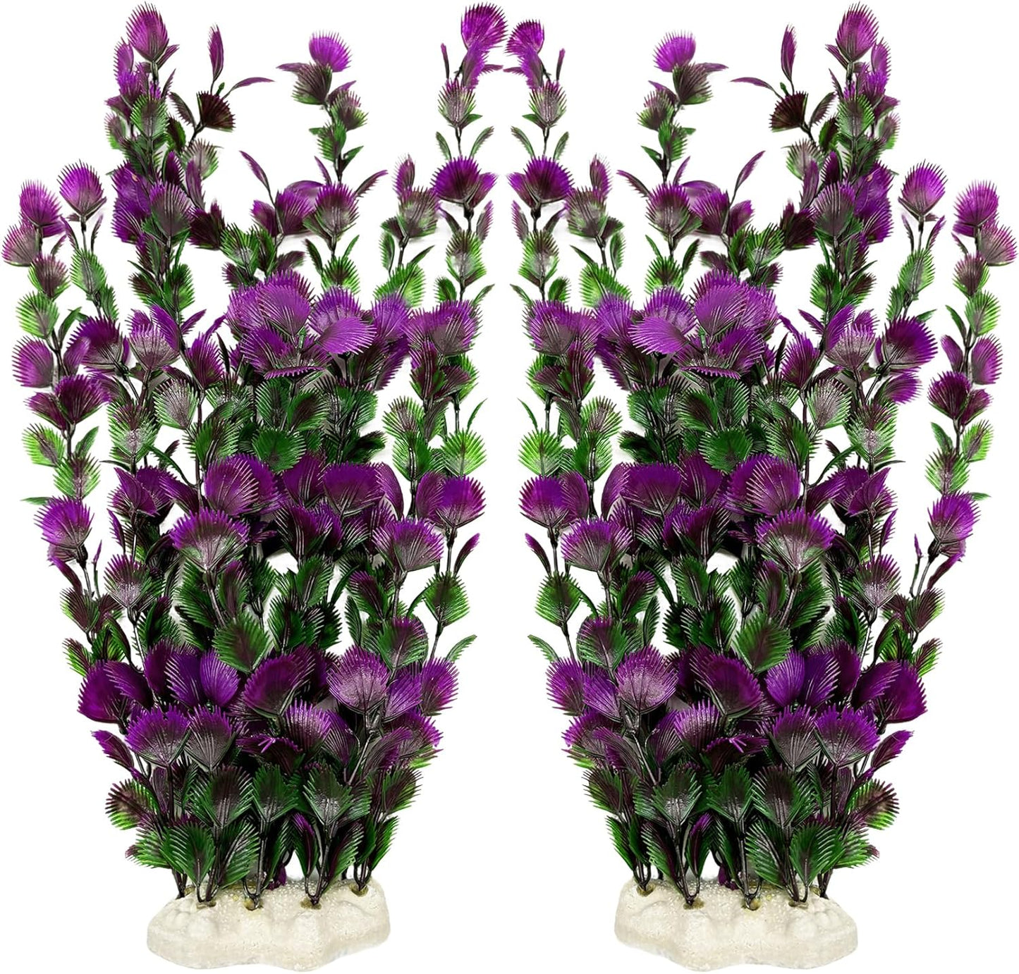 Large Aquarium Plants Artificial Water Seaweed 2 Pcs About 13 Inch for Fish Tank Decor Plastic Plant for Betta Shrimp Red Gladiolus