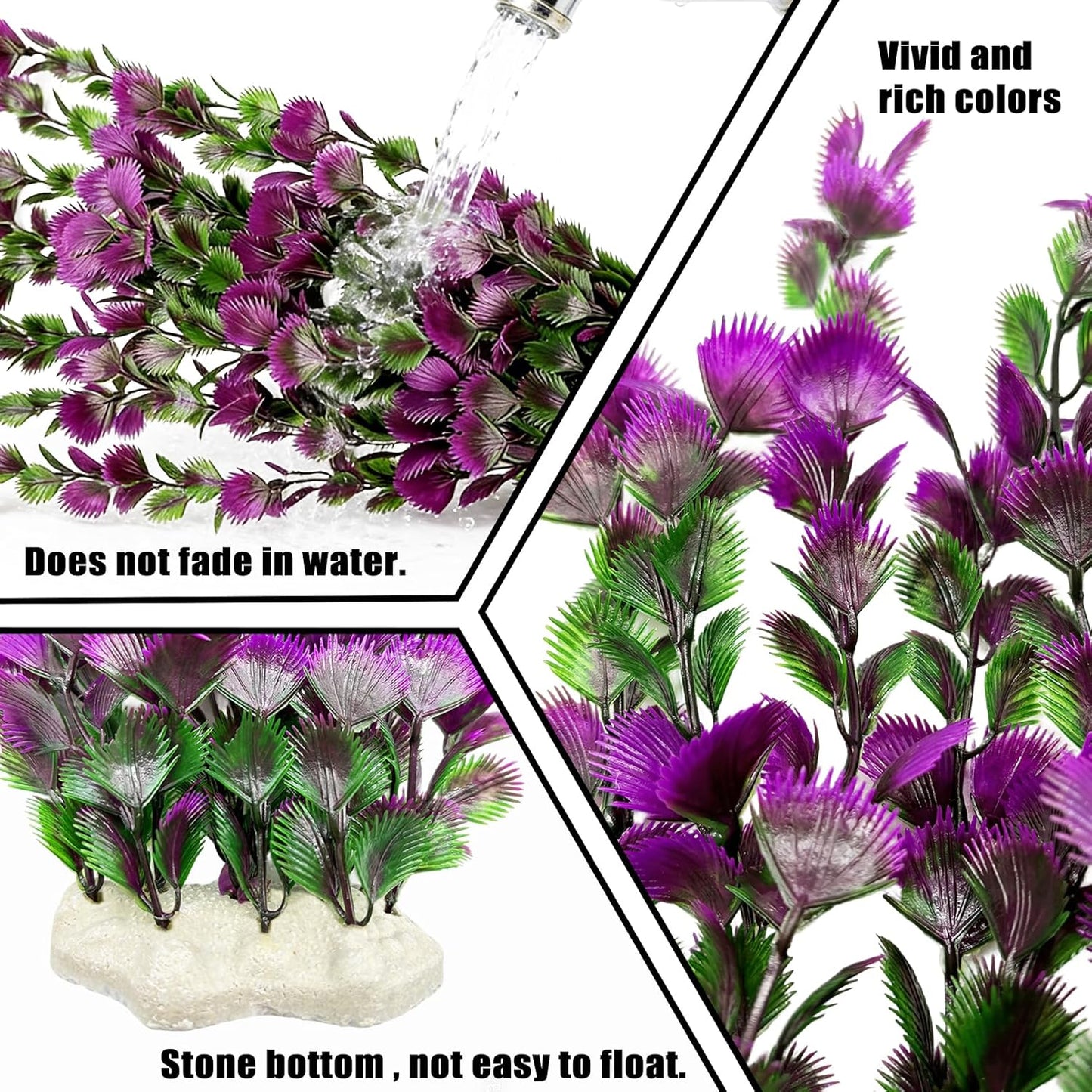 Large Aquarium Plants Artificial Water Seaweed 2 Pcs About 13 Inch for Fish Tank Decor Plastic Plant for Betta Shrimp Red Gladiolus