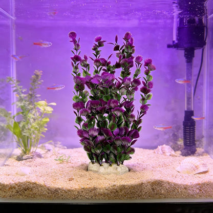 Large Aquarium Plants Artificial Water Seaweed 2 Pcs About 13 Inch for Fish Tank Decor Plastic Plant for Betta Shrimp Red Gladiolus