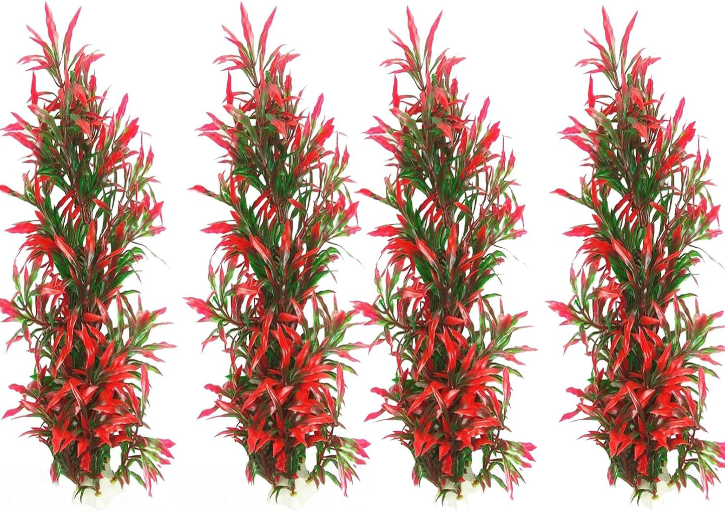 Large Aquarium Plants Artificial Water Seaweed 2 Pcs About 13 Inch for Fish Tank Decor Plastic Plant for Betta Shrimp Red Gladiolus