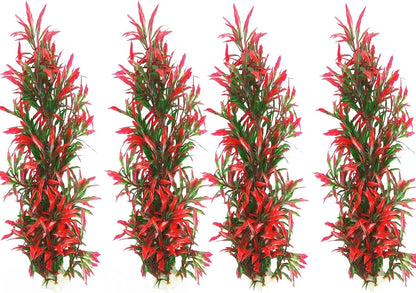 Large Aquarium Plants Artificial Water Seaweed 2 Pcs About 13 Inch for Fish Tank Decor Plastic Plant for Betta Shrimp Red Gladiolus