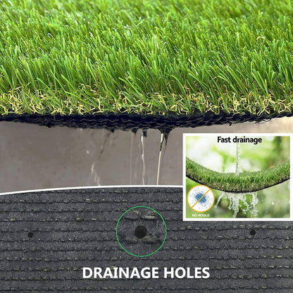 Artificial Grass Rug Outdoor Indoor 4FTX10FT Fake Grass Carpet Green Synthetic Grass Pet Turf Realistic Faux Grass Rug with Drain Holes for Garden Lawn Landscape Balcony Home Decor Patio
