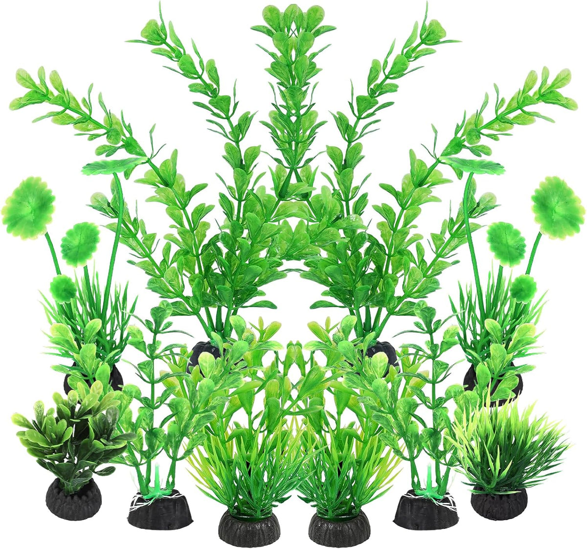 Artificial Fish Tank Plants, Aquarium Decorations, Purple Plastic Accessories, 10pcs