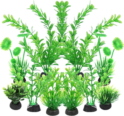 Artificial Fish Tank Plants, Aquarium Decorations, Purple Plastic Accessories, 10pcs