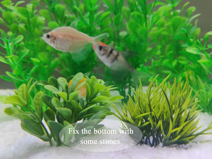 Artificial Fish Tank Plants, Aquarium Decorations, Purple Plastic Accessories, 10pcs