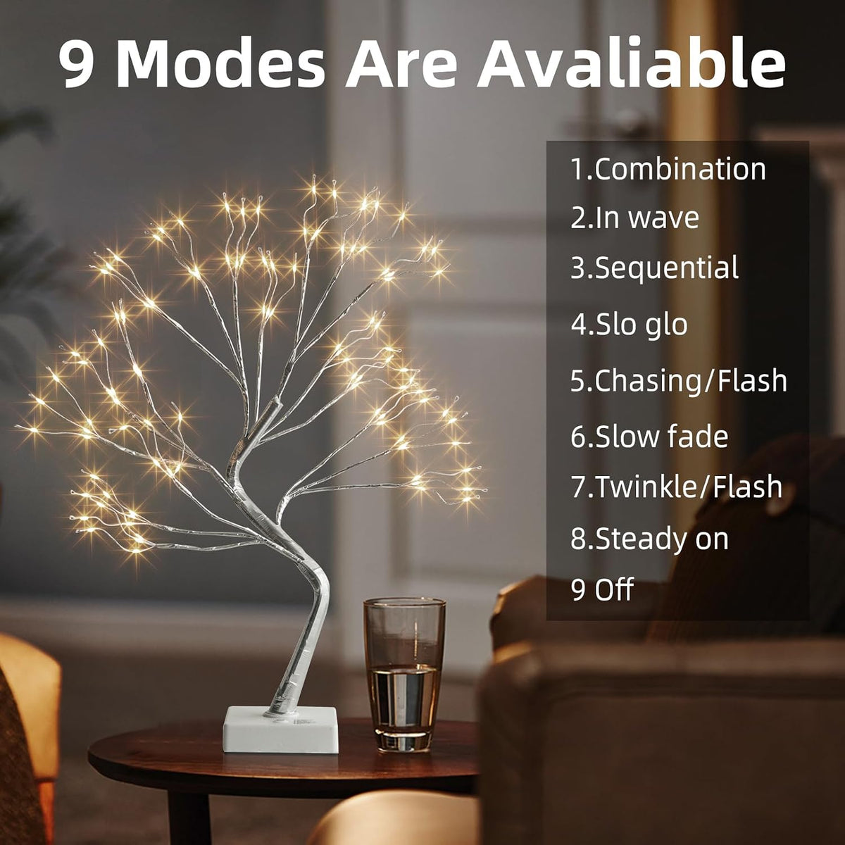 Christmas Decorations, 2FT Birch Tree with LED Lights, Warm White Light up Tree Lamp, Artificial Trees for Home Table Inside, Battery Powered, Timer (2PK)