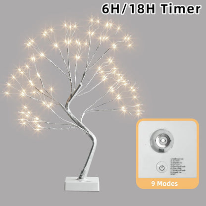 Christmas Decorations, 2FT Birch Tree with LED Lights, Warm White Light up Tree Lamp, Artificial Trees for Home Table Inside, Battery Powered, Timer (2PK)