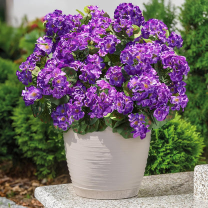 Artificial Geranium Fake Flowers for Outdoors Decoration, 6 Bundles Silk Geraniums Pink Flower UV Resistant Look Real Faux Plants for Outside Planter Front Door Garden Porch Patio Balcony Yard Home